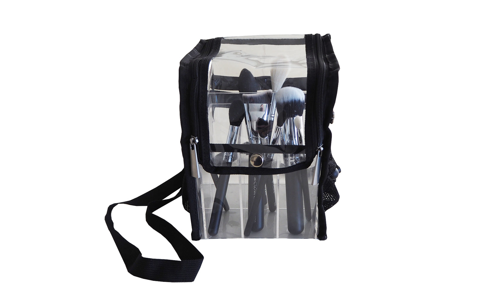 Clear Brush Organiser Bag with straps - Crownbrush