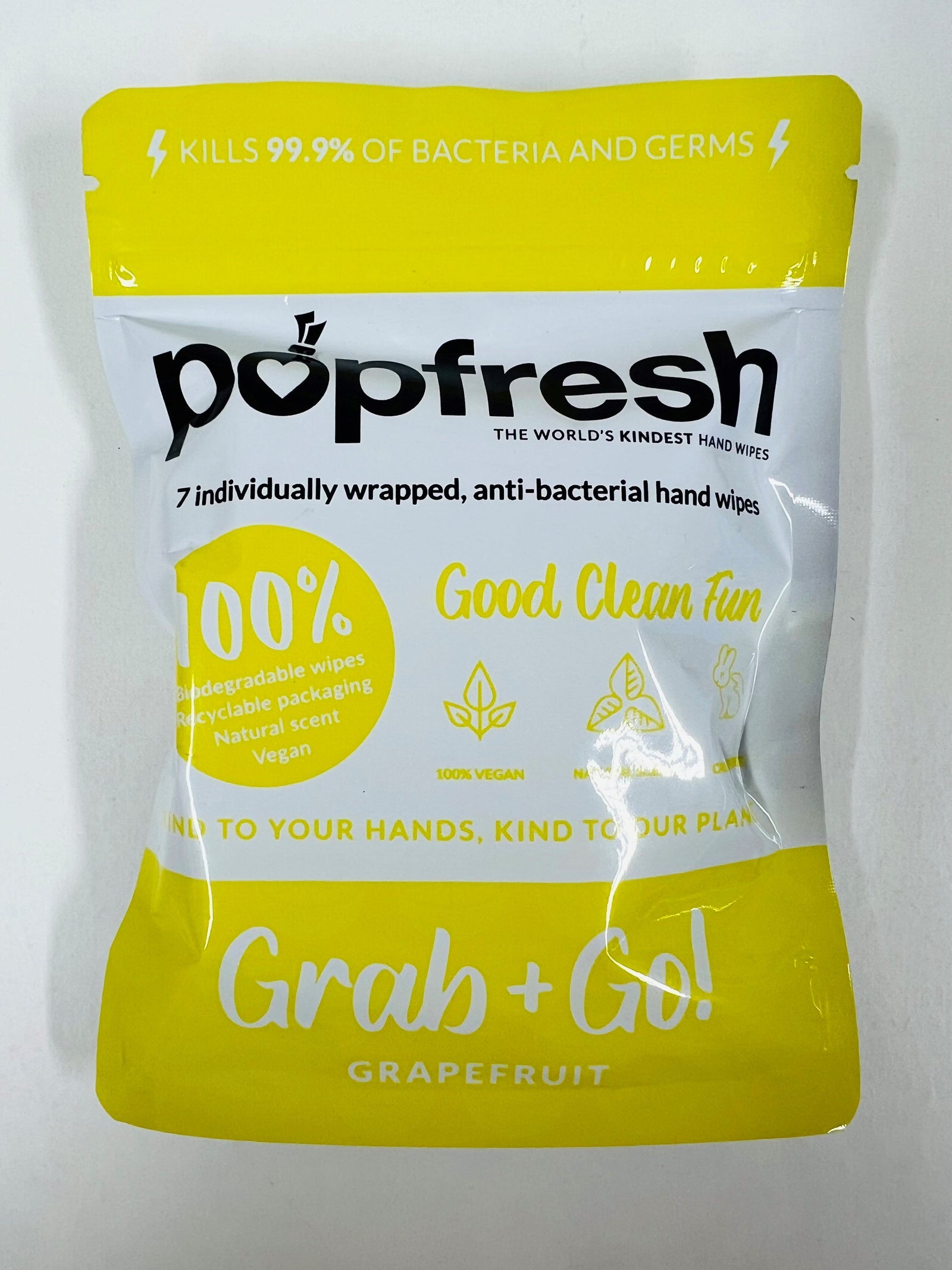 Popfresh Grapefruit Scented Antibacterial Hand Wipes - 7 pack