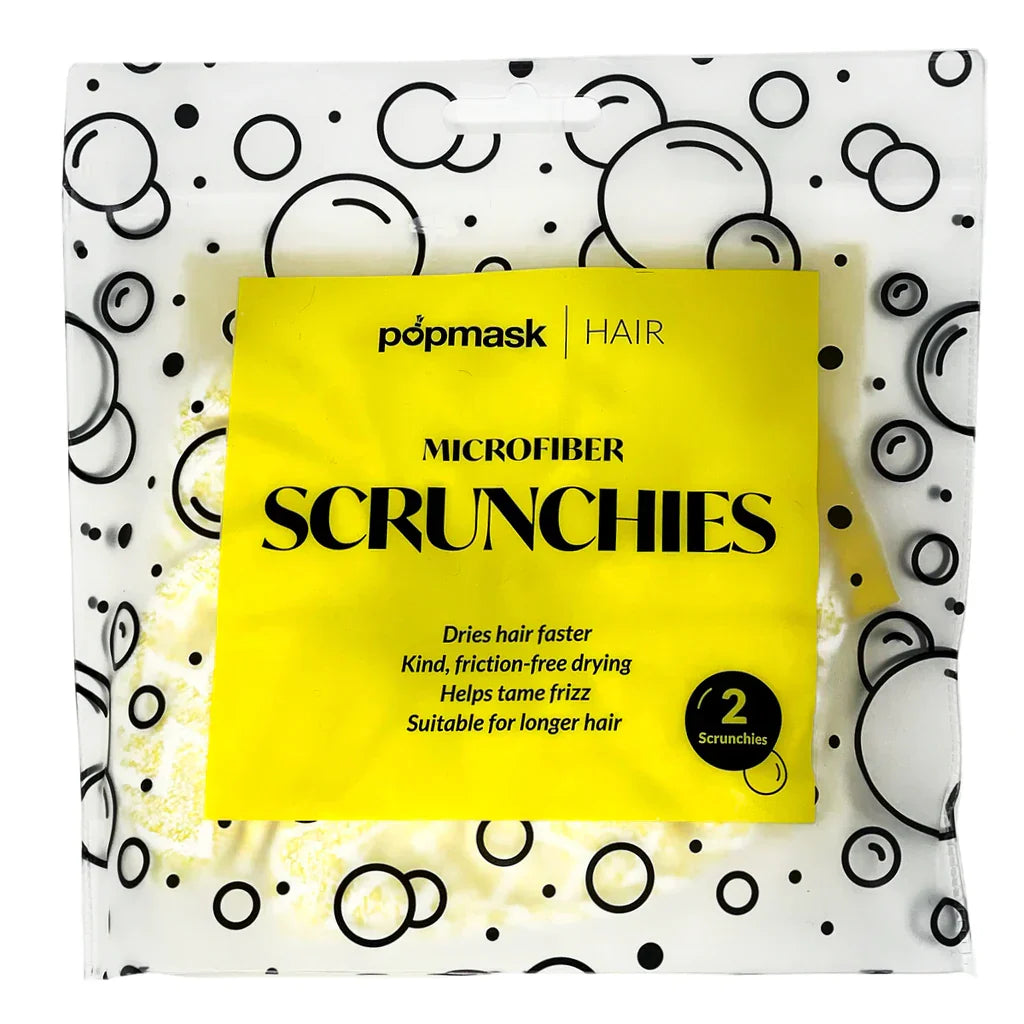 Yellow Soft Microfibre Scrunchies 2 Pack