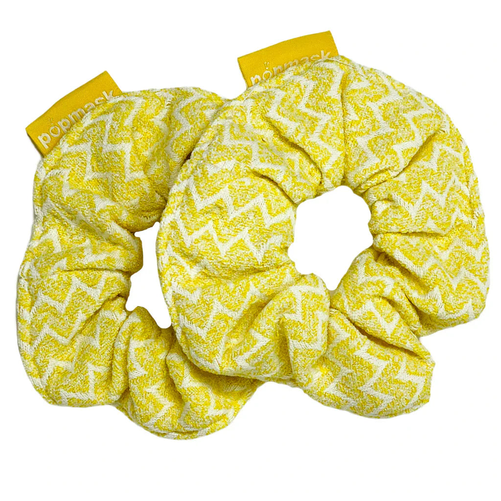 Yellow Soft Microfibre Scrunchies 2 Pack