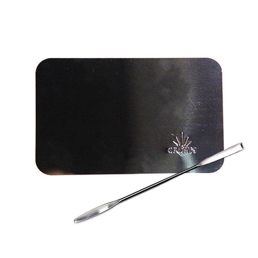 Stainless Steel Metal Mixing Plate and Spatula - Crownbrush